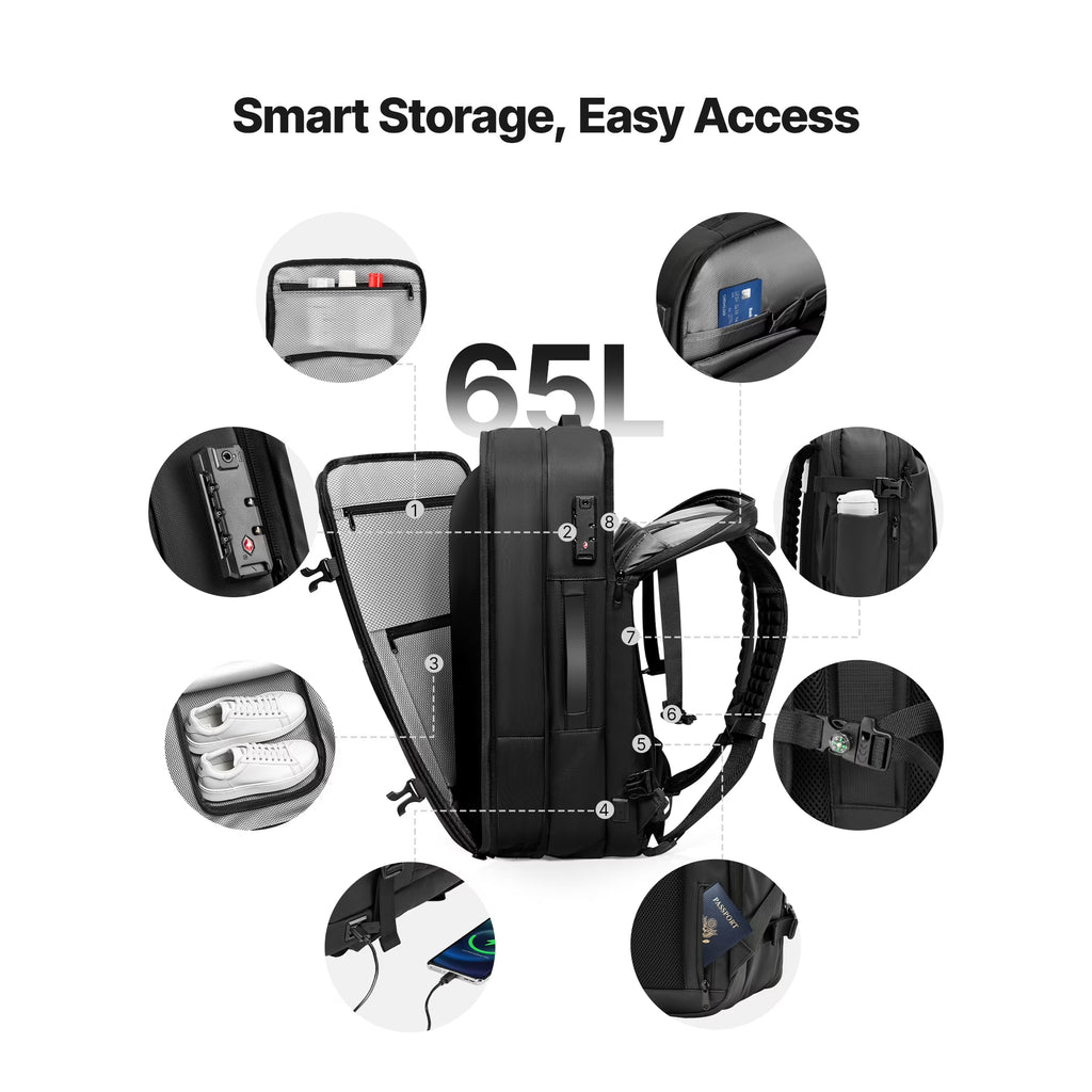 VEVOR 65L Vacuum Travel Backpack