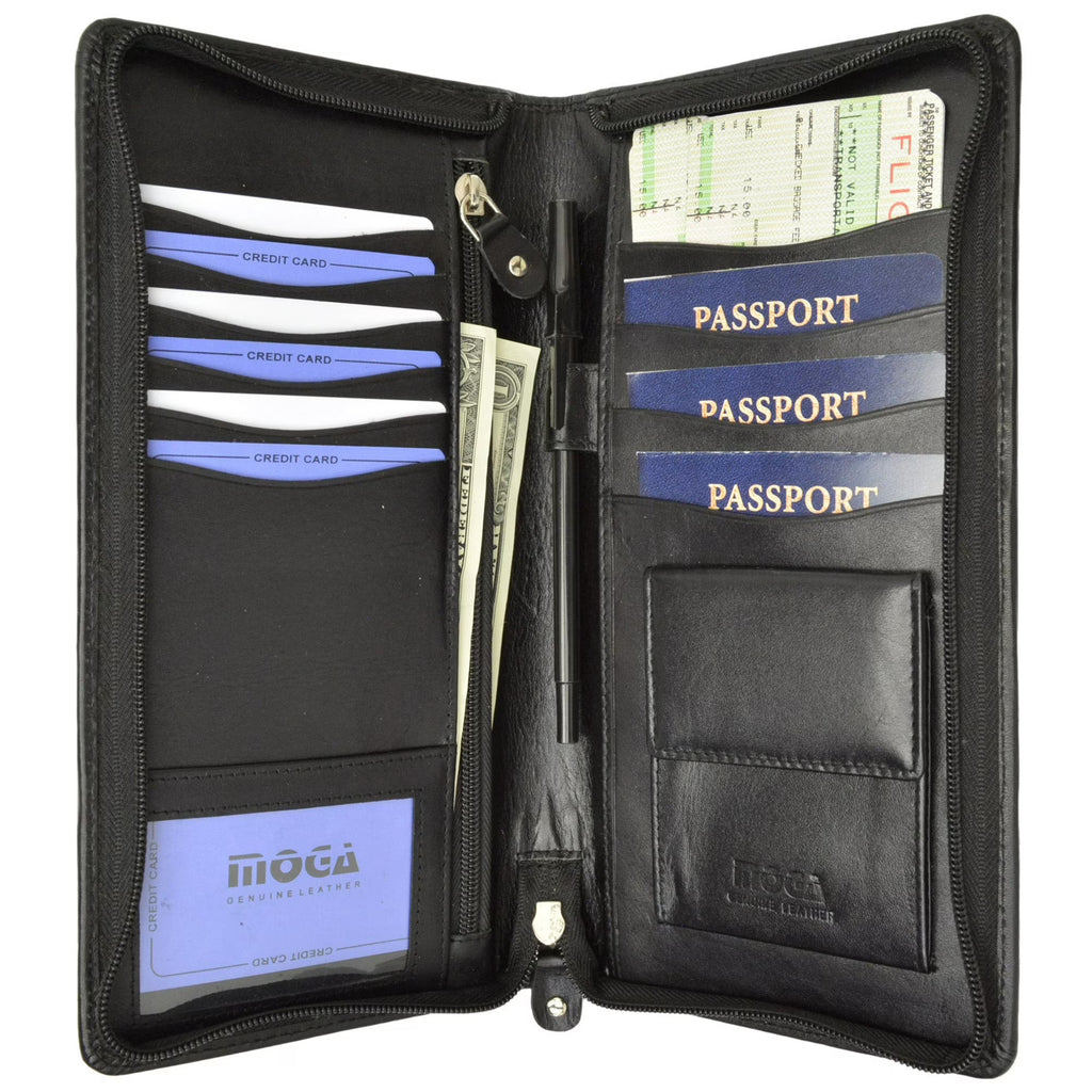 Leather Travel Wallet & Passport Holder