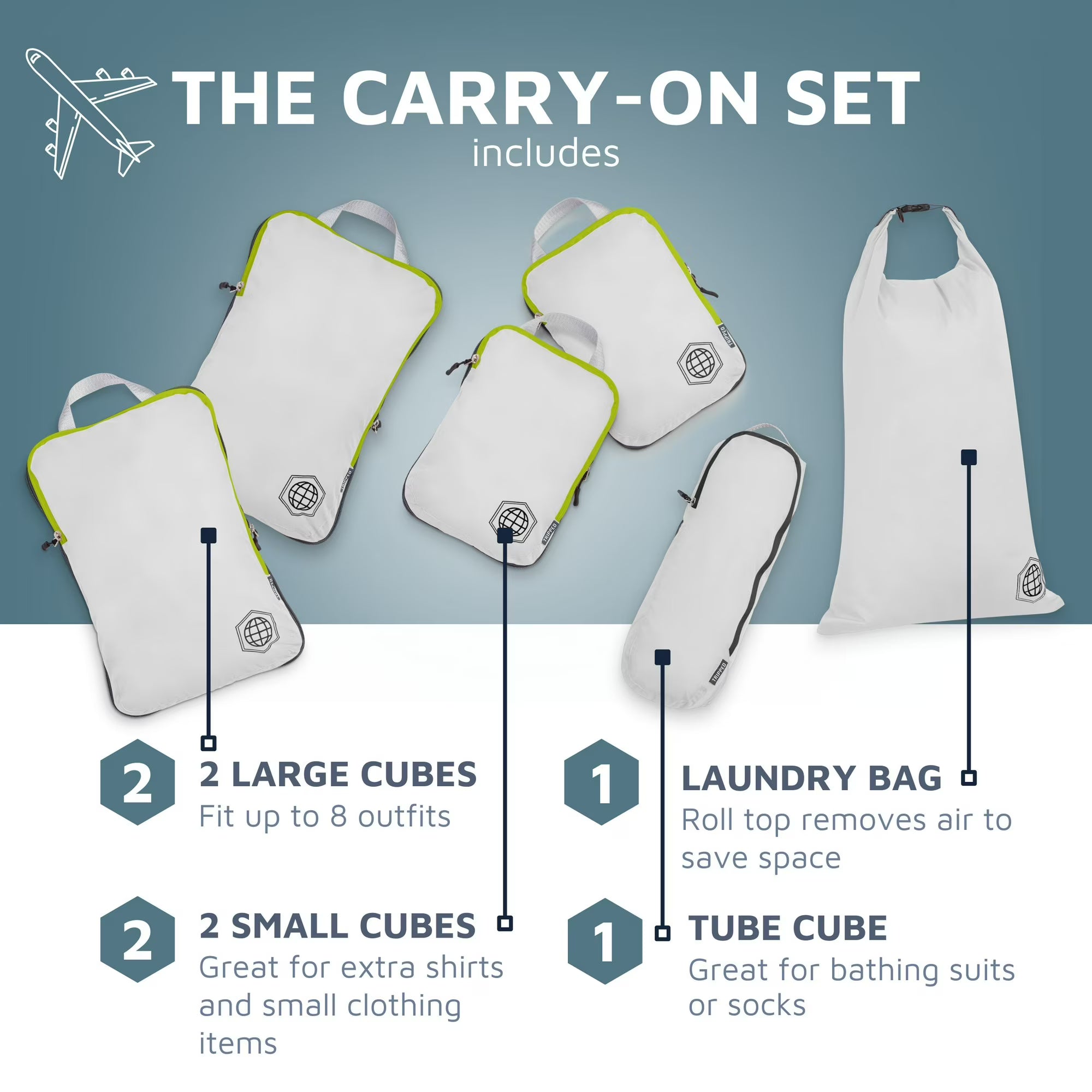 6-Piece Compression Packing Cubes Set