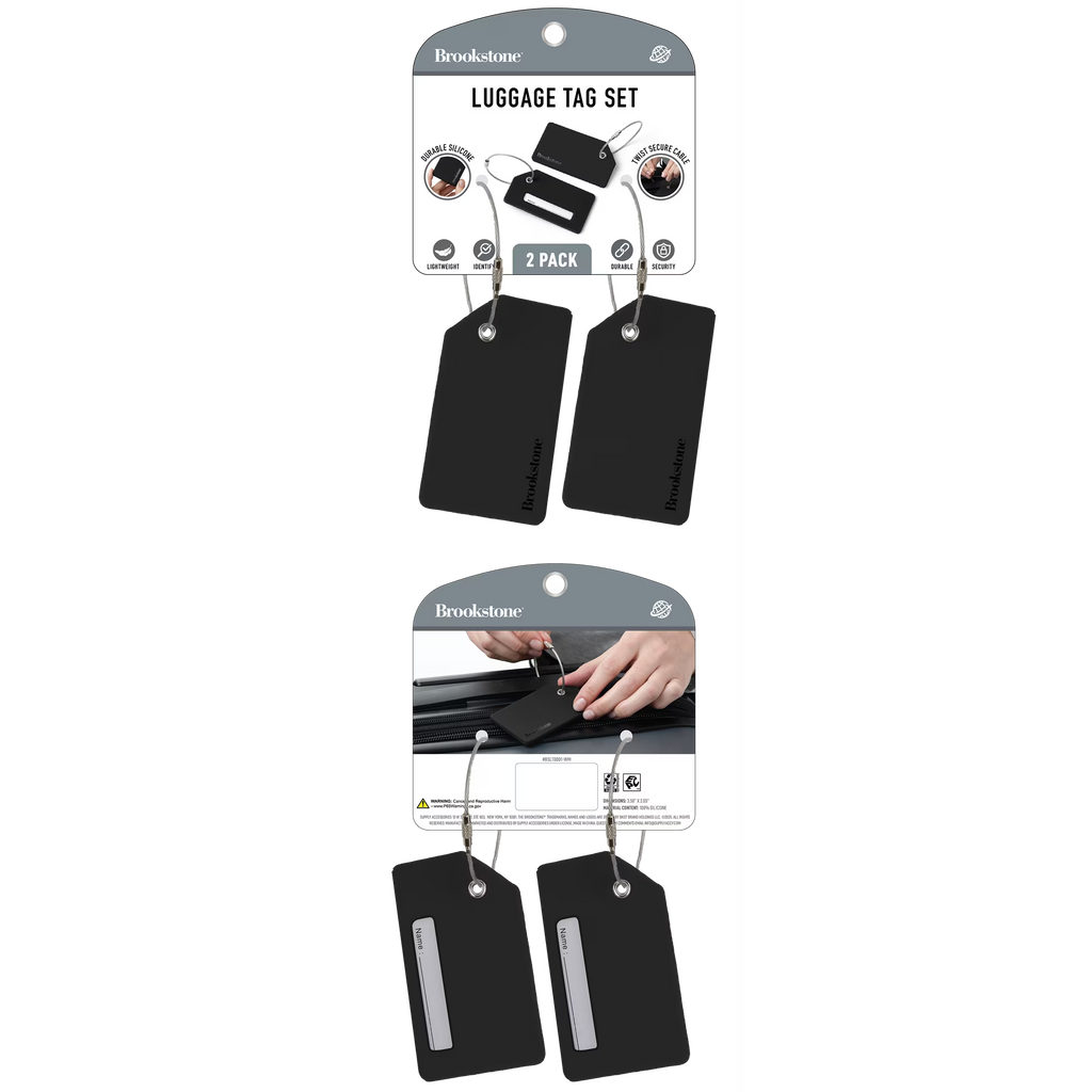 Brookstone 2-Piece Silicone Luggage Tag Set